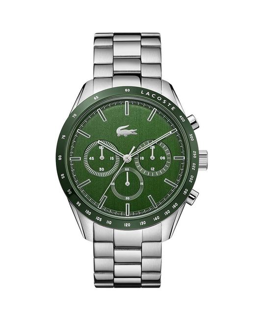 Lacoste Green Boston Quartz Chronograph Stainless Steel And Link Bracelet Casual Watch for men