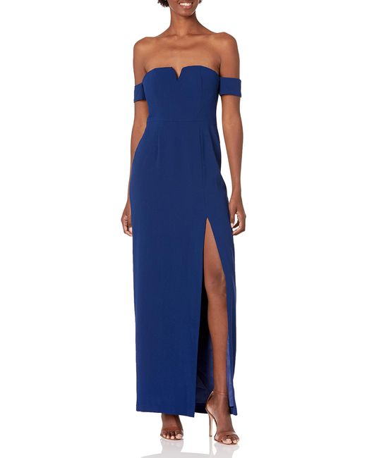aidan by aidan mattox crepe cutout column gown