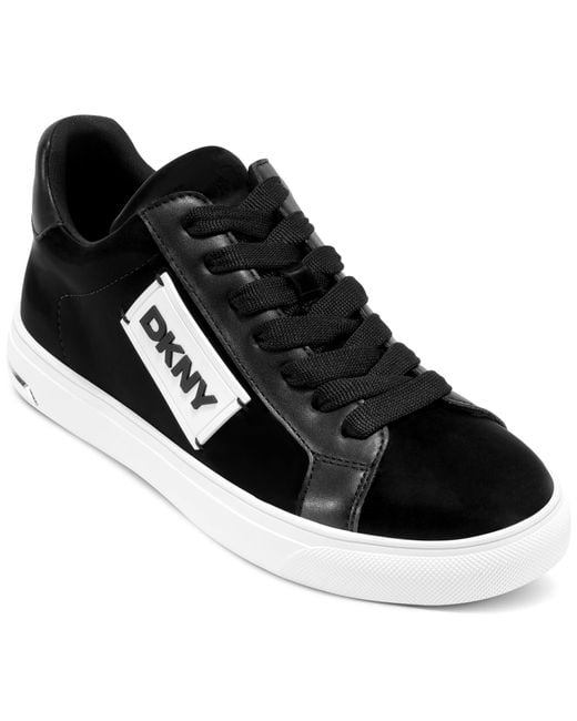 DKNY Black Aelix Lace Up Sneaker With Logo
