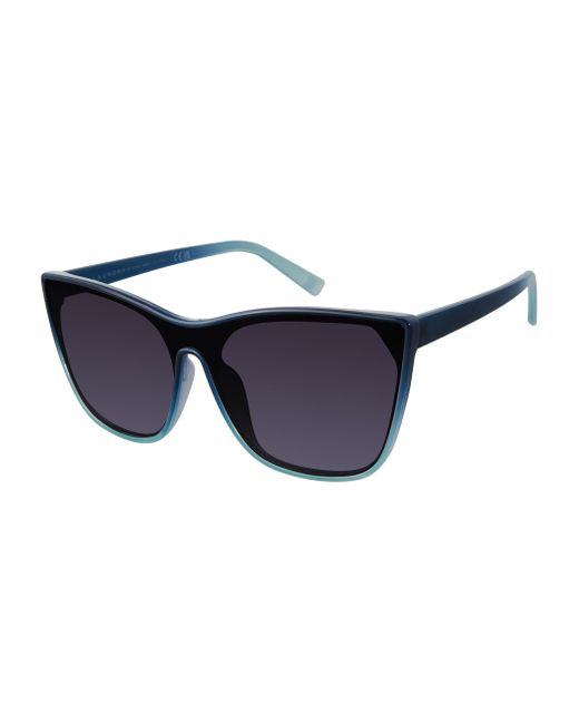 Laundry by Shelli Segal Black Ls286 Shield Cat Eye Sunglasses With 100% Uv Protection. Stylish Gifts For Her