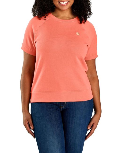Carhartt Orange Plus Size Relaxed Fit French Terry Short-sleeve Sweatshirt