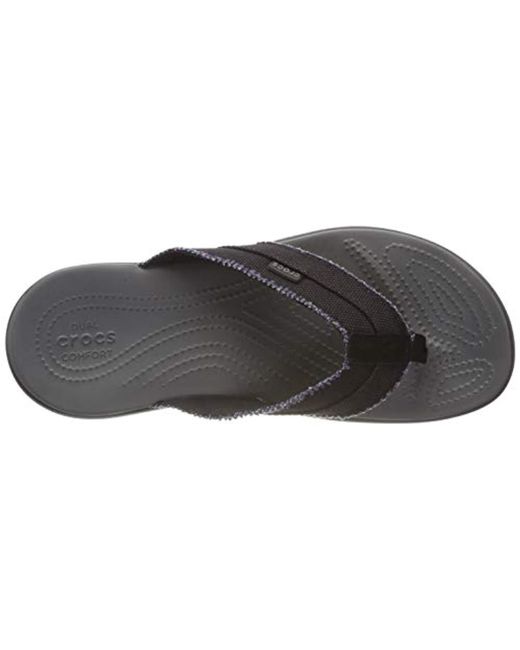 Crocs Mens Santa Cruz Canvas Flip Sandals