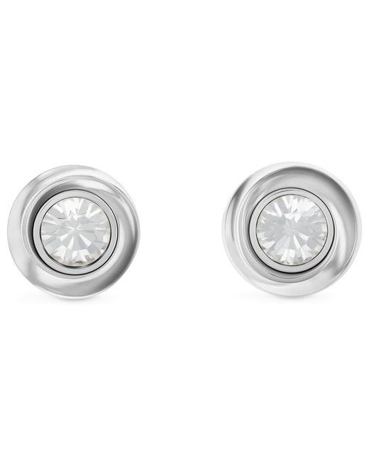 Calvin Klein Metallic Twisted Bezel Stainless Steel Earrings - Fashion Accessory For Any Occasion - Gift For