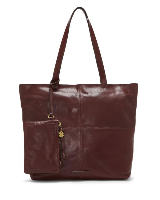 Lucky Brand Kora Leather Tote in Red | Lyst