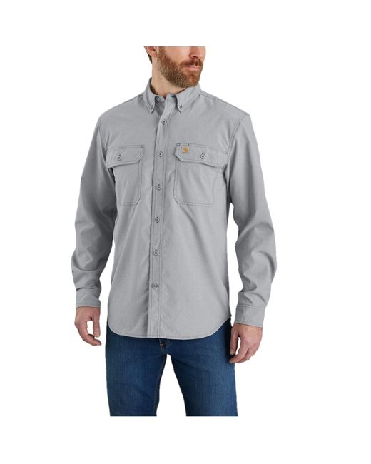 Carhartt Gray Force Relaxed Fit Lightweight Long-sleeve Shirt for men