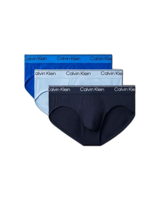 Calvin Klein Blue Micro Stretch 3-pack Hip Brief for men