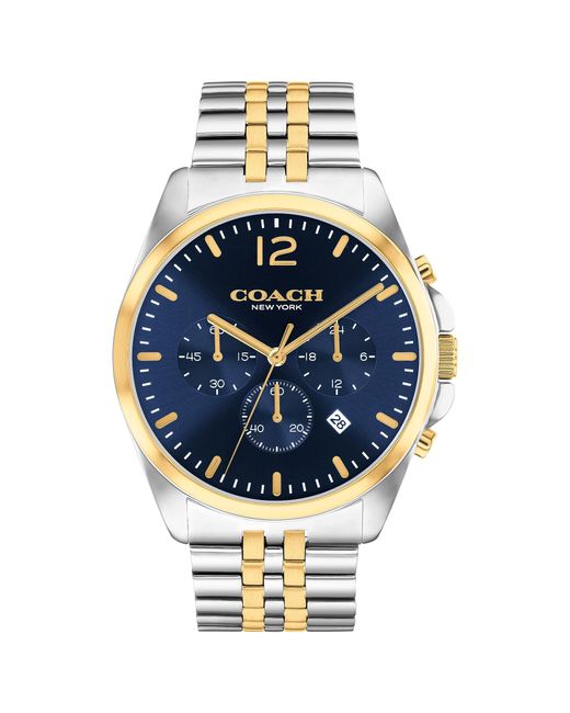 COACH Blue Greyson Chronograph Watch | Elegance And Functionality Combined | Stylish Timepiece For Everyday Wear And Special Occasions for men