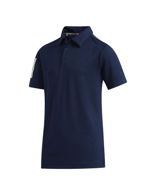Adidas Blue Mens 3-stripes Shirt Polo for men