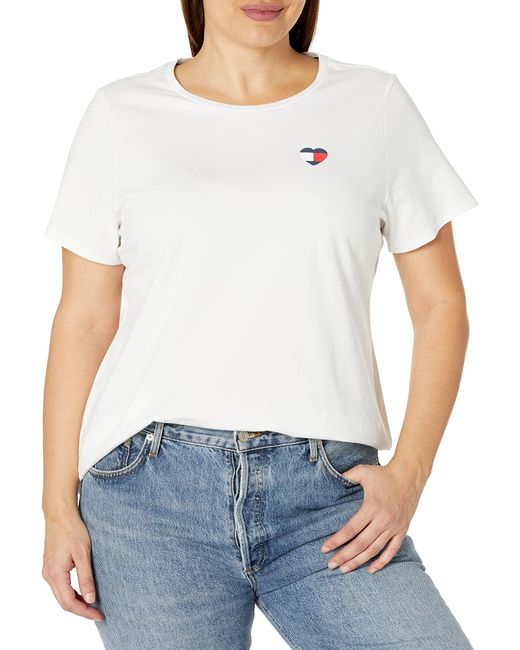 Tommy Hilfiger Plus Casual Short T-shirt in White | Lyst