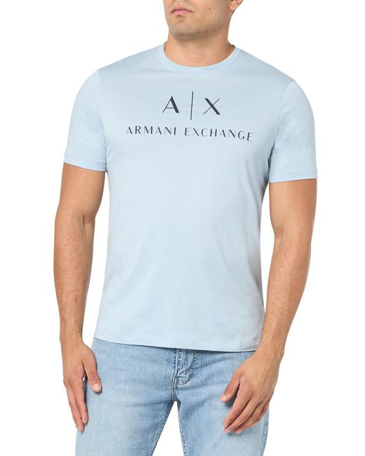 Emporio Armani Blue A | X Armani Exchange Slim Fit Cotton Jersey Classic Logo Tee for men