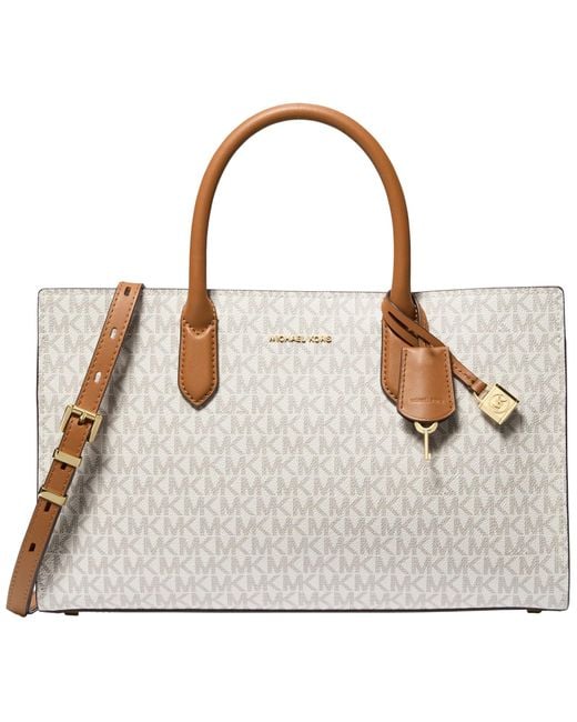 Michael Kors White Scarlett Medium East West Satchel