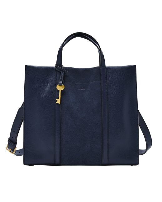 Fossil carmen shopper tote in blue lyst