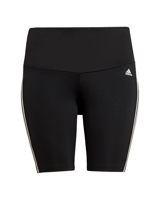 Womens 3-Stripes Short Tights Black/White XX-Small di Adidas