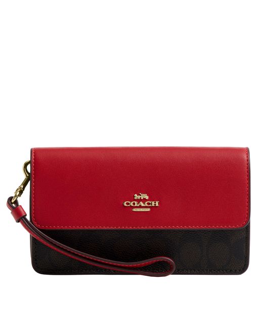 COACH Red Foldover Wristlet