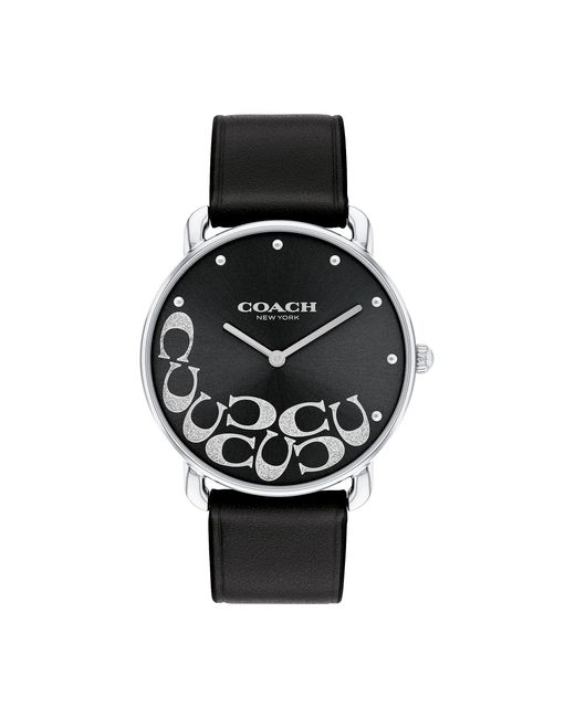 COACH Black Elliot Watch | Quartz Movement | True Classic Design| Timeless Elegance For Every Occasion