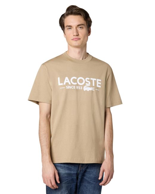 Lacoste Natural Printed Cotton T-Shirt for men