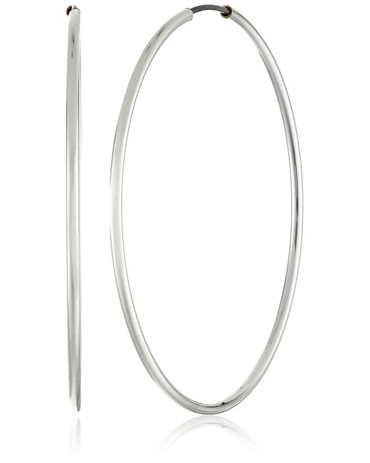 Guess Metallic "basic" Silver Large Endless Hoop Earrings