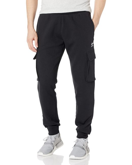 adidas Originals Adicolor Essentials Trefoil Cargo Pants in Black for Men - Lyst