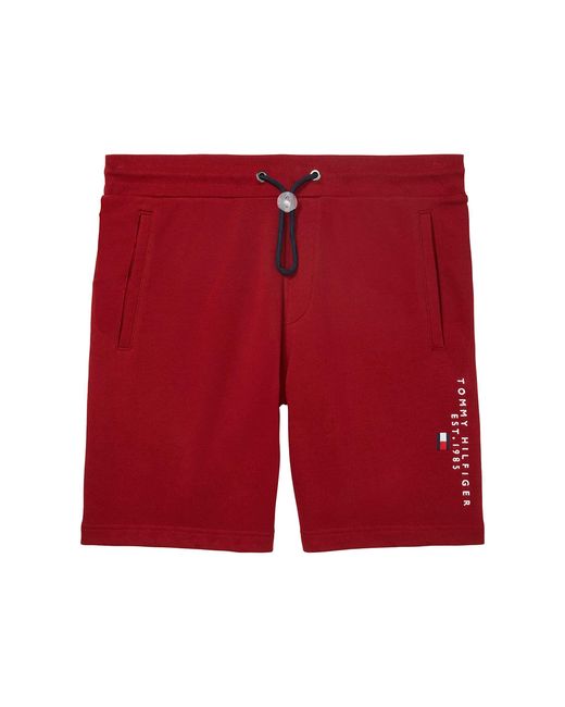 Tommy Hilfiger Red Adaptive Sweatshorts With Drawcord Closure for men
