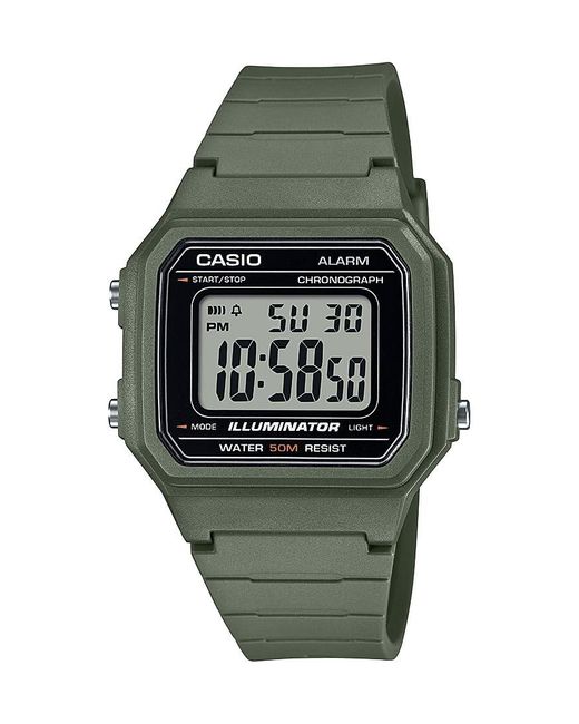 G-Shock Green Illuminator Alarm Chronograph Digital Watch 50m Water Resistant W217h-3av for men