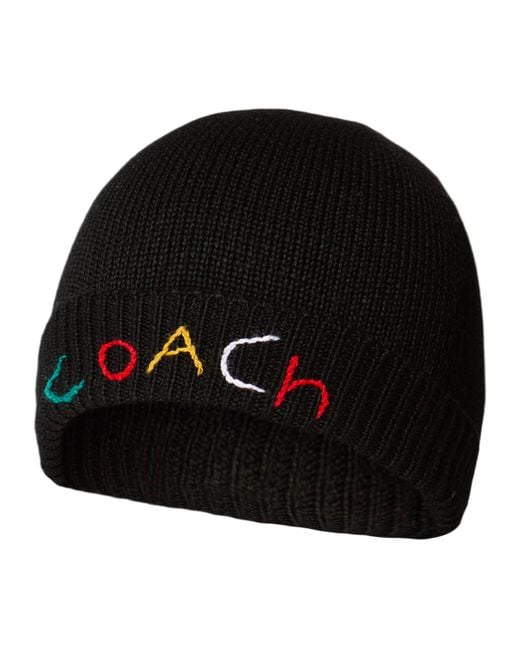 COACH Black Embroidered With Beanie Box Set