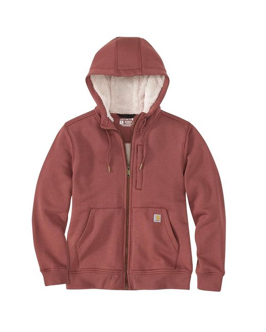 Carhartt Red Plus Size Relaxed Fit Midweight Sherpa-lined Full-zip Sweatshirt