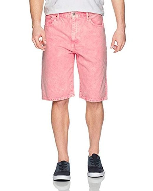 Levi's Pink 569 Loose Straight Denim Shorts for men