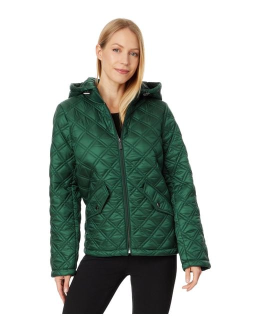 Michael Kors Zip Front Quilt M426818Bz (Dark Emerald) Jacket Michael Kors Zip Front Quilt M426818Bz (Dark Emerald) Jacket