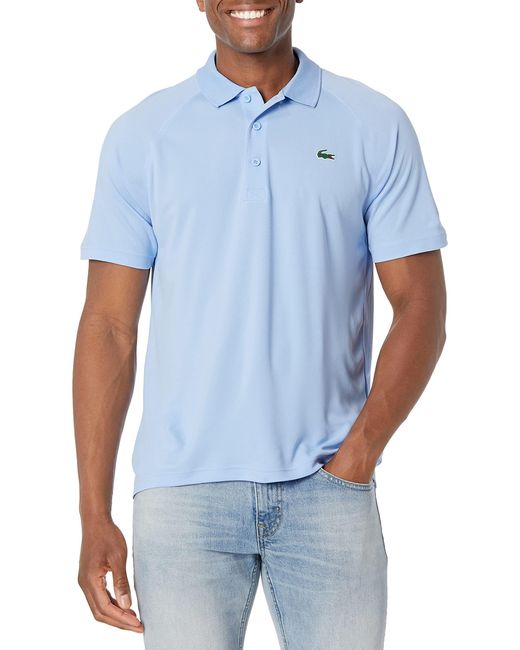 Lacoste Sport Short Ultra Dry-raglan Sleeve Polo in Blue for Men | Lyst