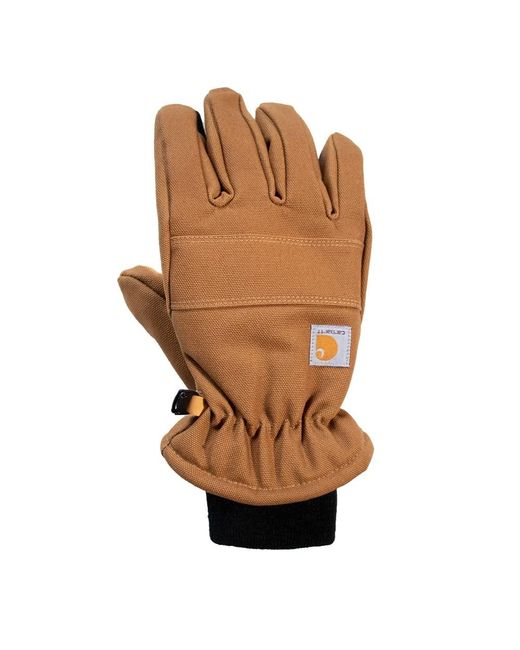Carhartt Brown Insulated Duck/synthetic Leather Knit Cuff Glove