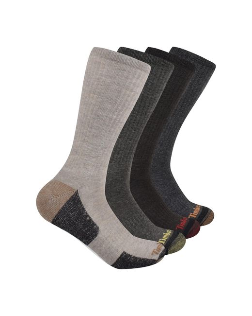 Timberland Gray 4-pack Comfort Crew Socks for men