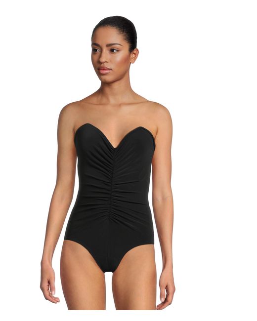 Norma Kamali Black Standard Strapless Shirred Front Mio
