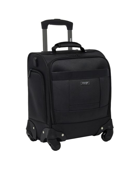 Wrangler Black 15" 4-wheel Spinner Underseat Carry-on Luggage With Side Usb Port