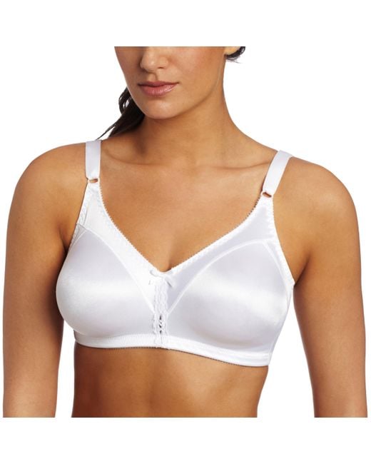 Bali Satin Double Support Wirefree Bra in White Lyst