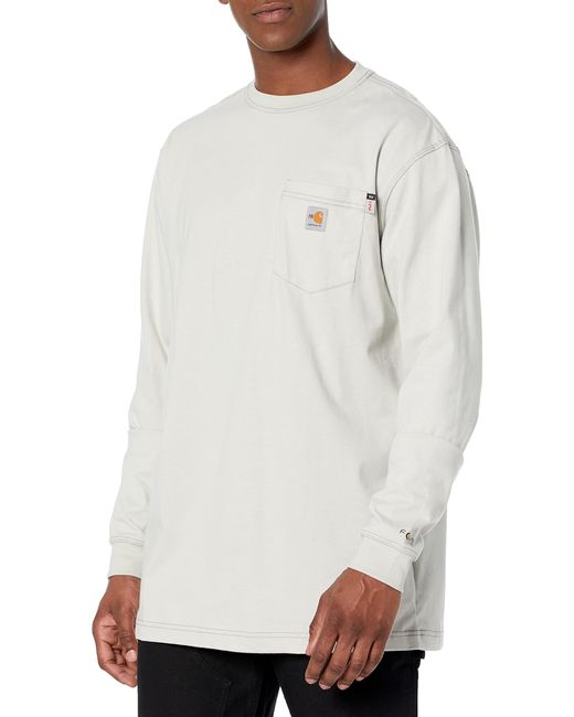 Carhartt White Mens Flame Resistant Force Cotton Long Sleeve T-shirt for men