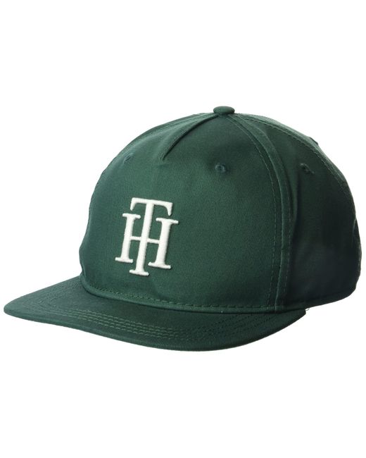 Tommy Hilfiger Green Signature Flat Brim Baseball Cap for men