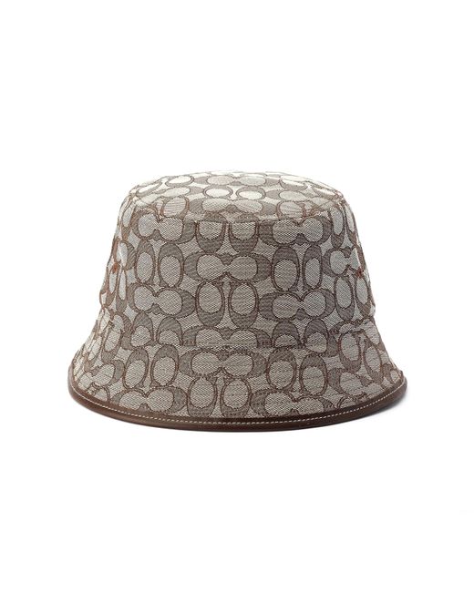 COACH Gray S Signature Jacquard Bucket Hat