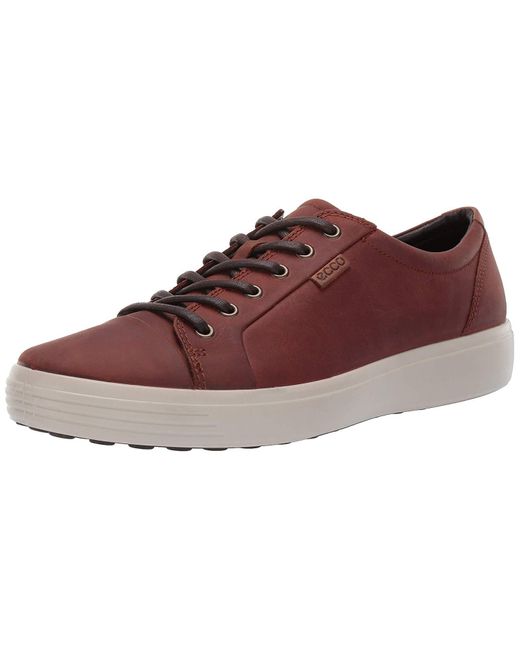 ecco men's soft 7 sneaker cognac
