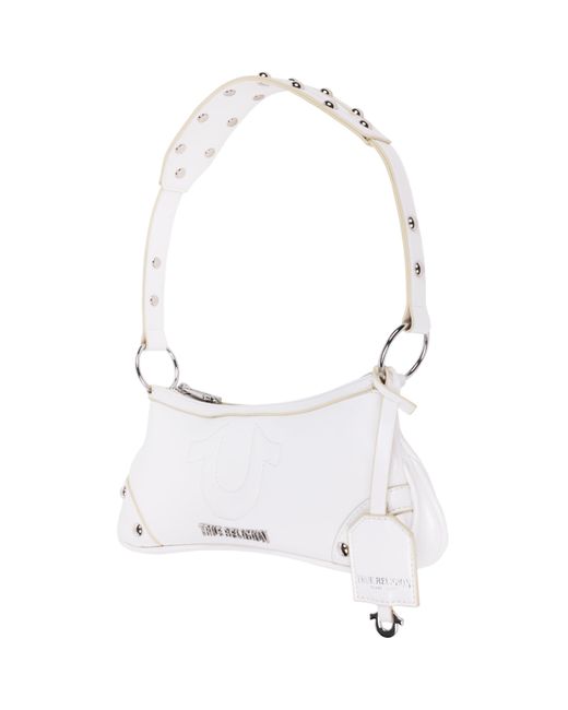 True Religion White Horseshoe Shoulder Bag