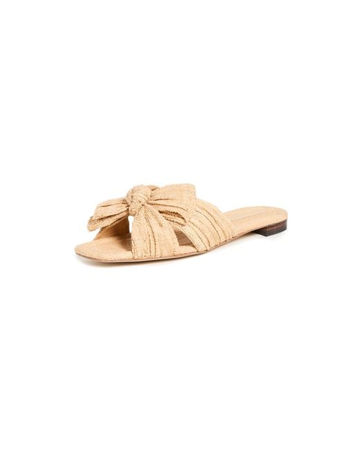 Loeffler Randall Natural Daphne Pleated Knot Flat Sandals
