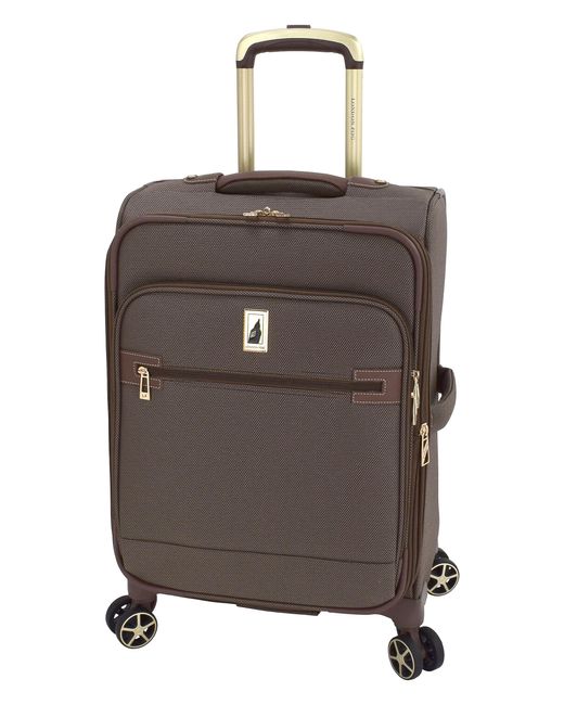 London Fog Brown Liverpool Bronze Triweave 20" Expandable Carry On Spinner