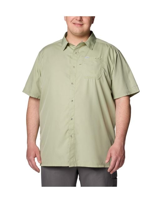 Columbia Green Slack Tide Short Sleeve Camp Shirt for men