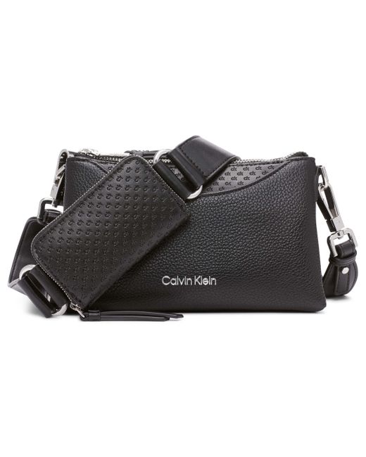 Calvin Klein Chrome Organizational 2 In 1 Top Zip Crossbody in Black Lyst