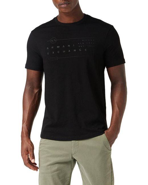 Emporio Armani Armani Exchange Regular Fit Tonal Logo Tee T-Shirt in Black für Herren