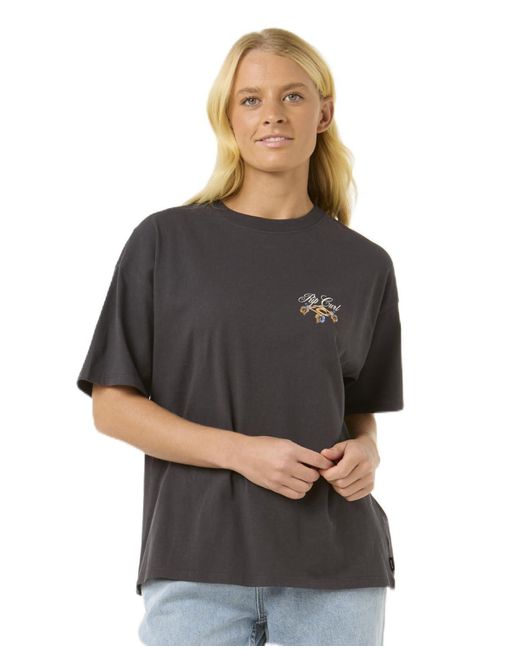 Rip Curl Gray Oversized Heritage Fit Short Sleeve Crew T-shirt for men