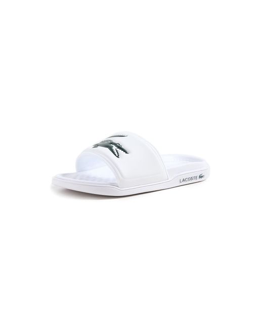 Lacoste White Croco Slide Sandal for men