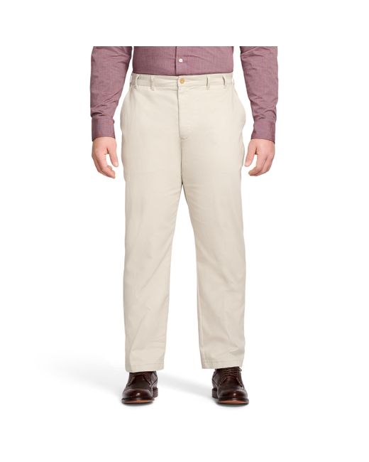 Izod Natural Big & Tall Big And Tall Advantage Performance Flat Front Straight Fit Chino Pant for men