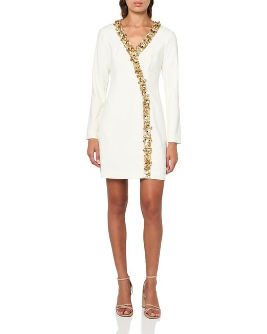 Trina Turk White Embellished Blazer Dress