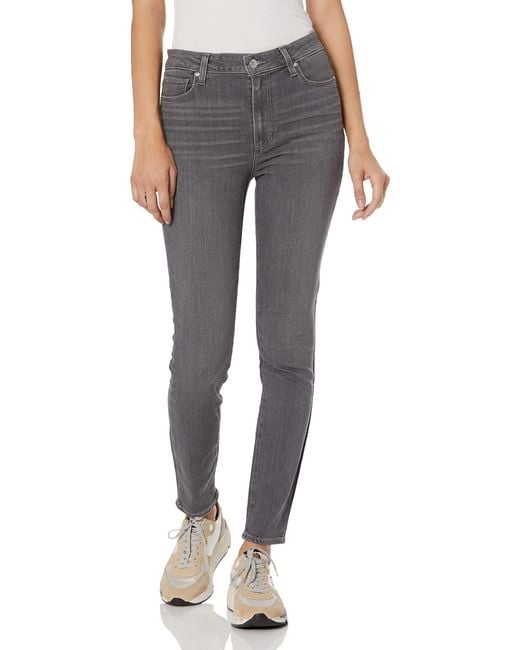 PAIGE Hoxton Ankle High Rise Skinny In Lucita in Gray | Lyst
