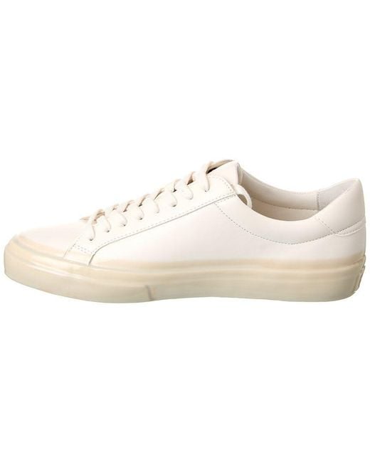 Vince White S Fulton Dipped Lace Up Sneaker Ivory Horchata Leather 12 M for men